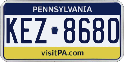 PA license plate KEZ8680