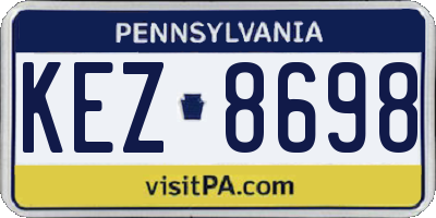 PA license plate KEZ8698