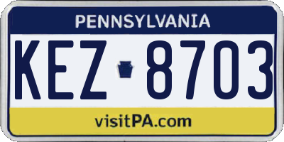 PA license plate KEZ8703