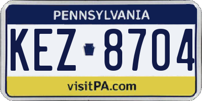 PA license plate KEZ8704