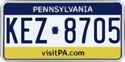 PA license plate KEZ8705