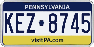 PA license plate KEZ8745