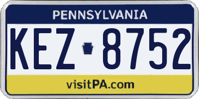 PA license plate KEZ8752