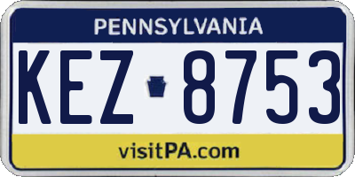 PA license plate KEZ8753