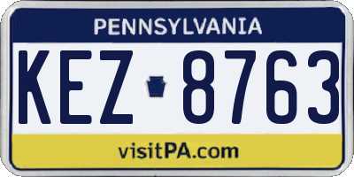PA license plate KEZ8763