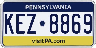 PA license plate KEZ8869