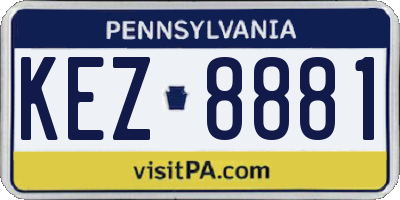 PA license plate KEZ8881