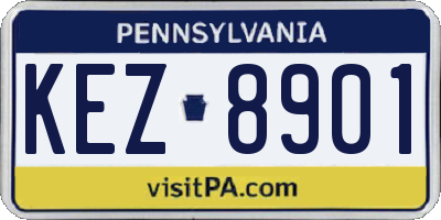 PA license plate KEZ8901