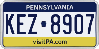 PA license plate KEZ8907