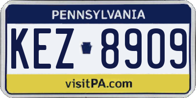 PA license plate KEZ8909