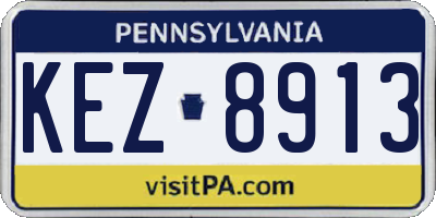 PA license plate KEZ8913
