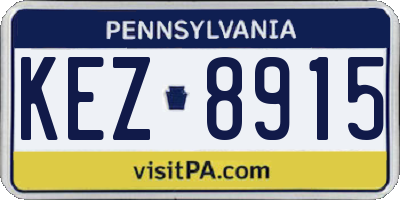 PA license plate KEZ8915