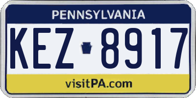PA license plate KEZ8917