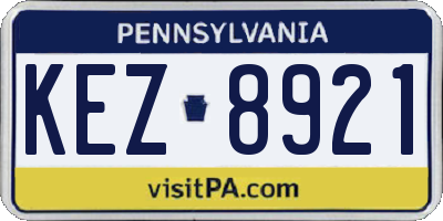PA license plate KEZ8921