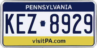 PA license plate KEZ8929