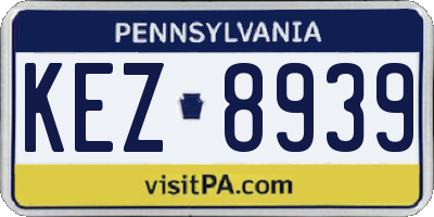PA license plate KEZ8939