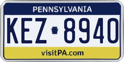PA license plate KEZ8940