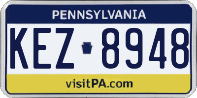 PA license plate KEZ8948