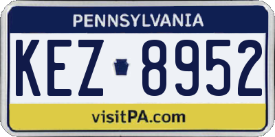 PA license plate KEZ8952