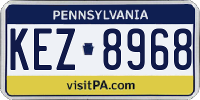 PA license plate KEZ8968