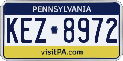 PA license plate KEZ8972