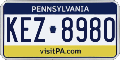 PA license plate KEZ8980