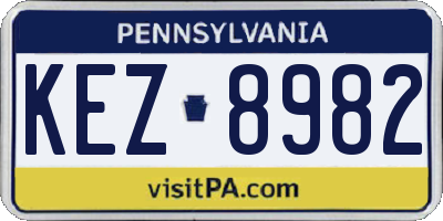 PA license plate KEZ8982