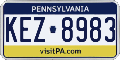 PA license plate KEZ8983