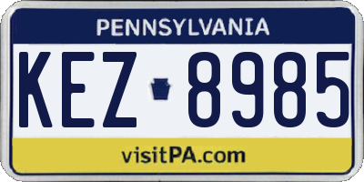 PA license plate KEZ8985