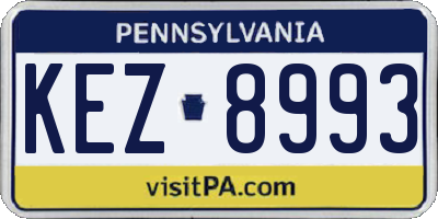 PA license plate KEZ8993