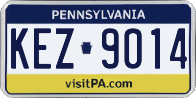 PA license plate KEZ9014