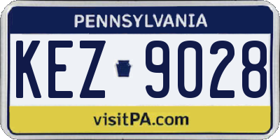 PA license plate KEZ9028