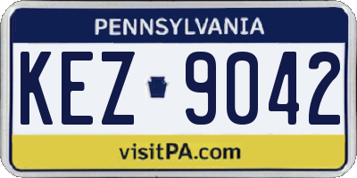 PA license plate KEZ9042
