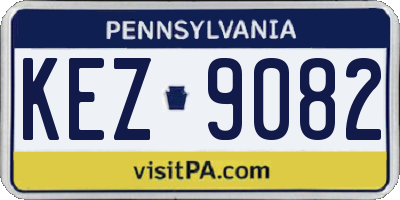 PA license plate KEZ9082