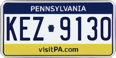 PA license plate KEZ9130