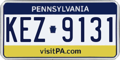 PA license plate KEZ9131