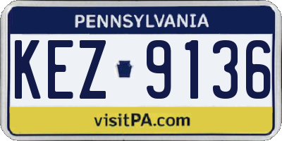 PA license plate KEZ9136