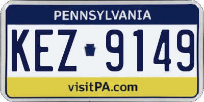 PA license plate KEZ9149