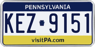 PA license plate KEZ9151