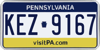PA license plate KEZ9167