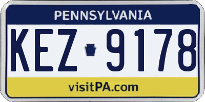 PA license plate KEZ9178