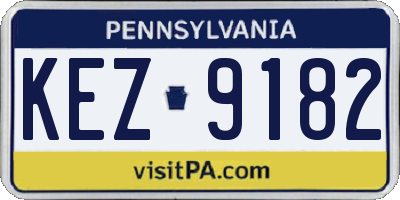 PA license plate KEZ9182
