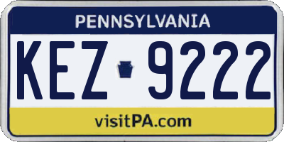 PA license plate KEZ9222
