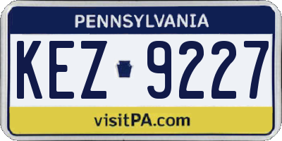PA license plate KEZ9227