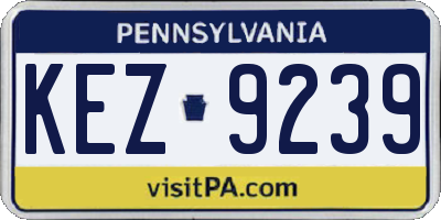PA license plate KEZ9239