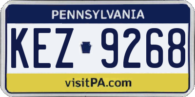 PA license plate KEZ9268