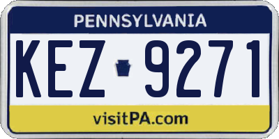 PA license plate KEZ9271