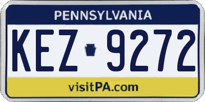 PA license plate KEZ9272