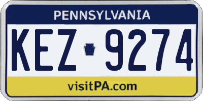 PA license plate KEZ9274