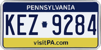 PA license plate KEZ9284